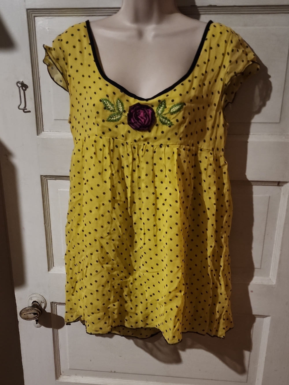 Fashion Spy Polka Dot Runic Top M